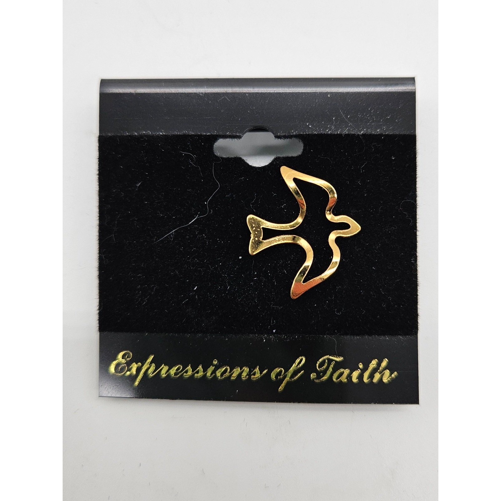 Expressions of Faith Gold Tone Dove Lapel Pin Brooch Religious Symbol