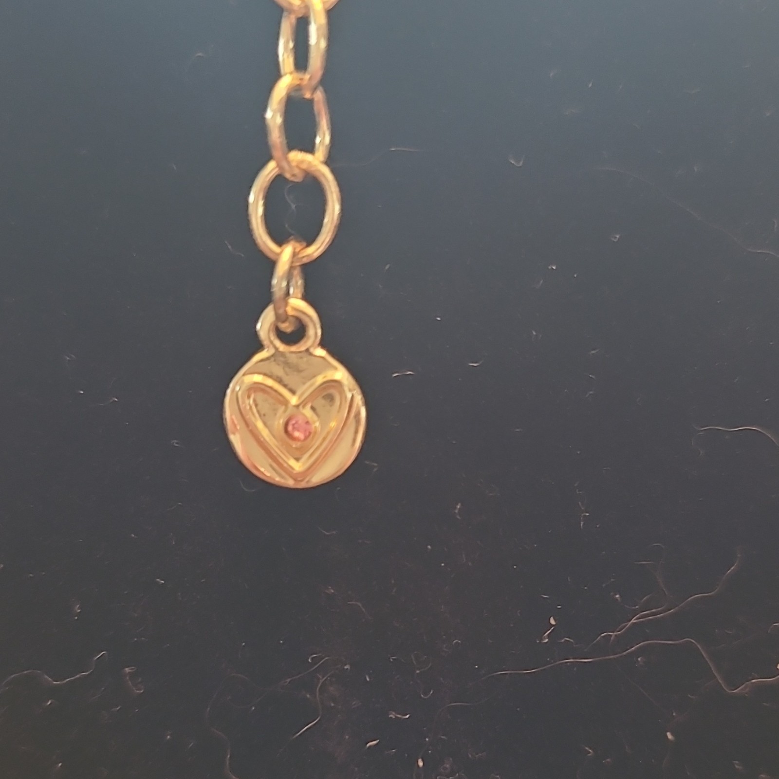 Gold Tone Pink Baguette Crystal Necklace & Bracelet Set Adjustable Signed
