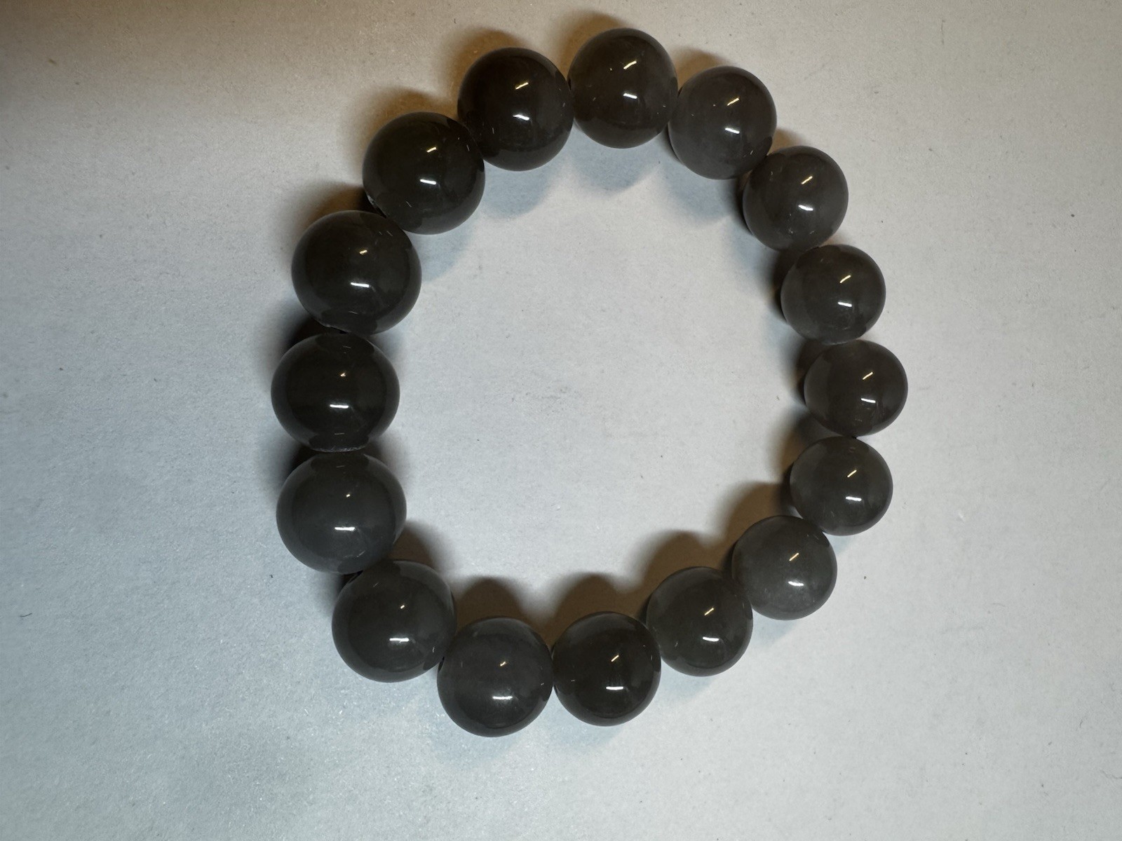 certified 12mm Hetian purple Jade Round beaded Bracelet New inbox free shipping