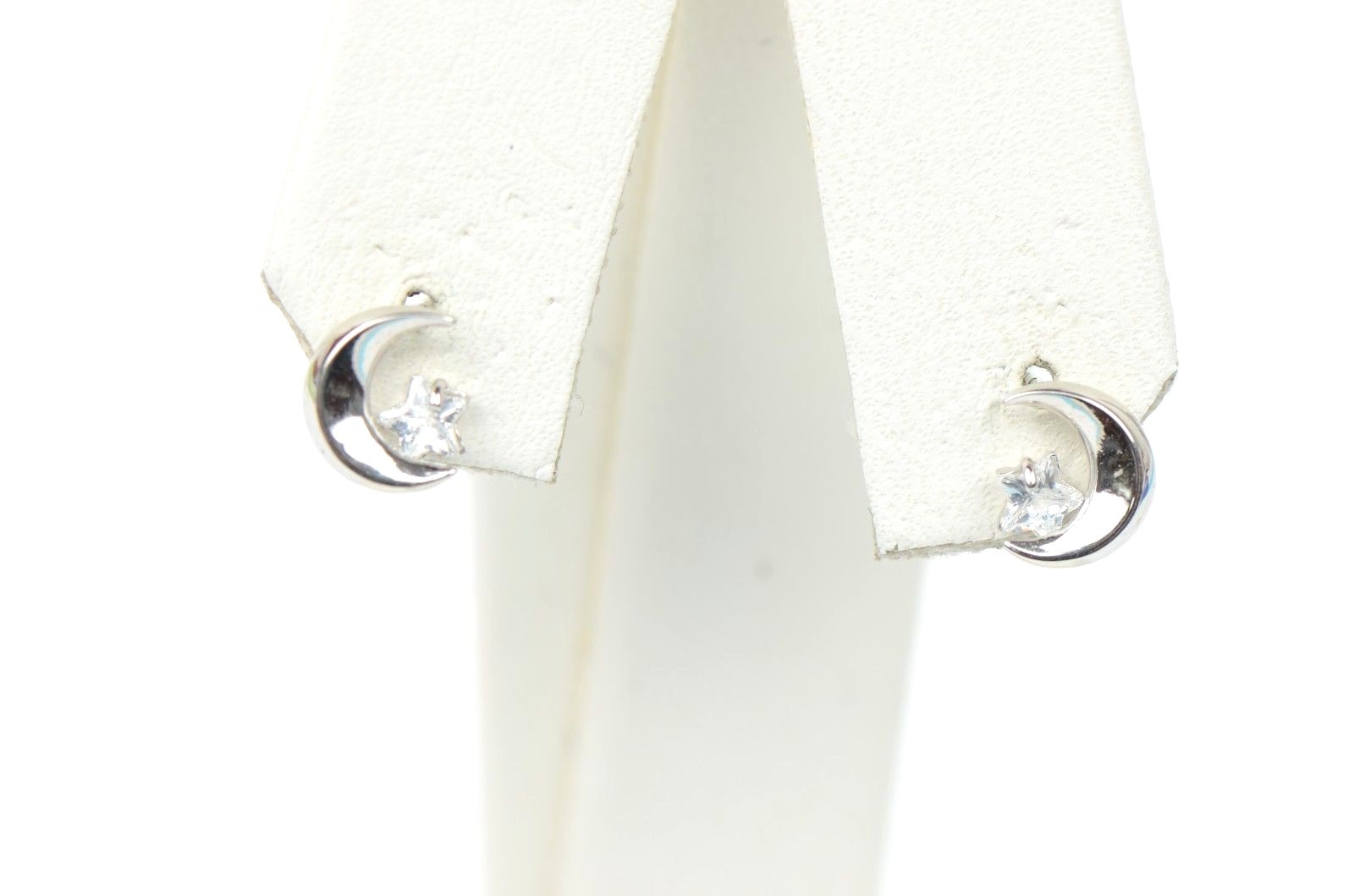 14k Yellow Gold Moon and Star Stud Earrings