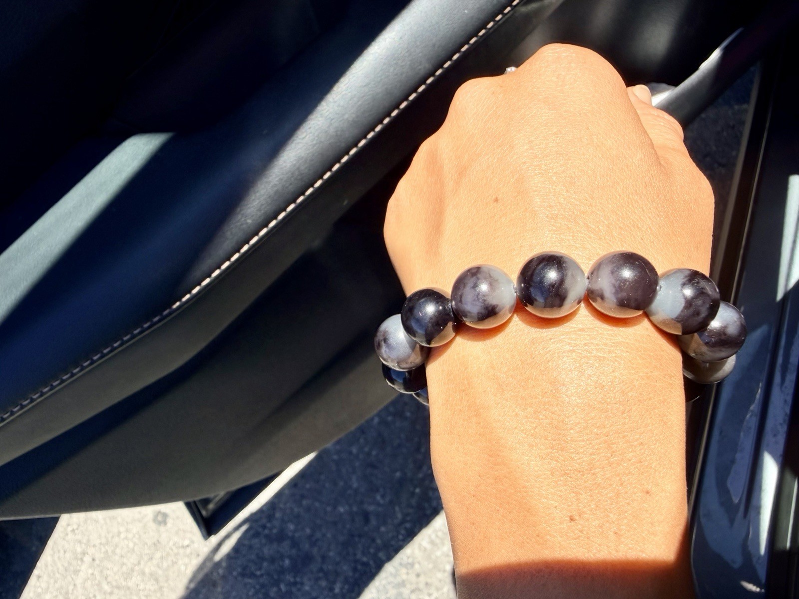 Nephrite Hetian Jade bracelet 13m Qinghua Style Emperor purple Half Half 和田玉帝王紫