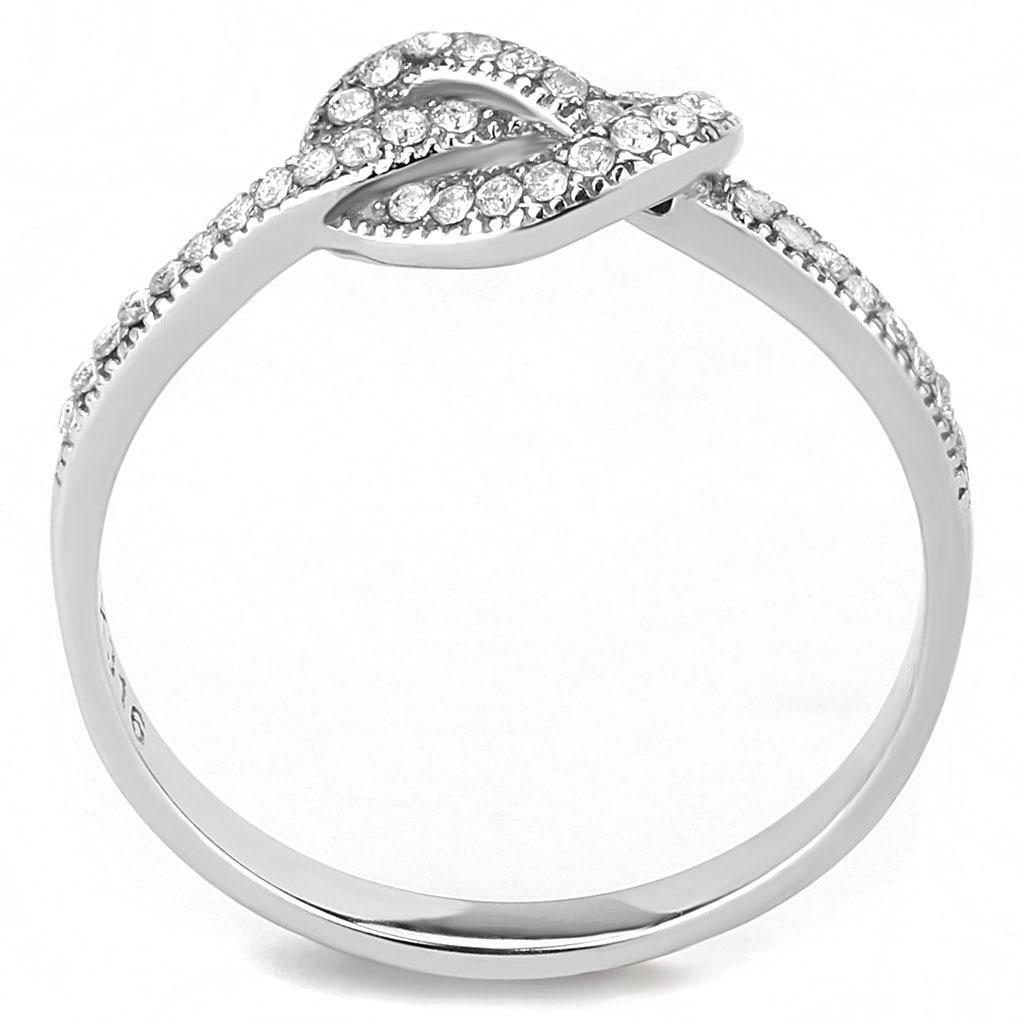 DA053 – High polished (no plating) Stainless Steel Ring with AAA Grade CZ in
