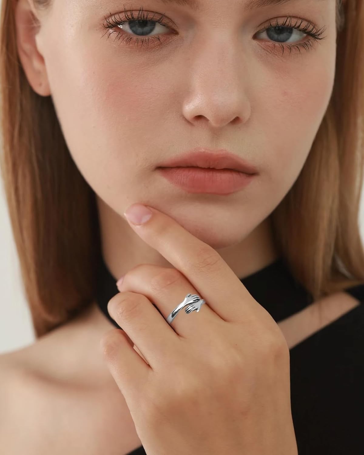 To My Granddaughter Hug Ring Stainless Steel Engraved Always with You Hope Ring