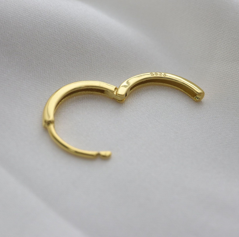 S925 Sterling Silver Plain Huggie Hoop Earrings Women Girl Gift 9/11/13mm A33