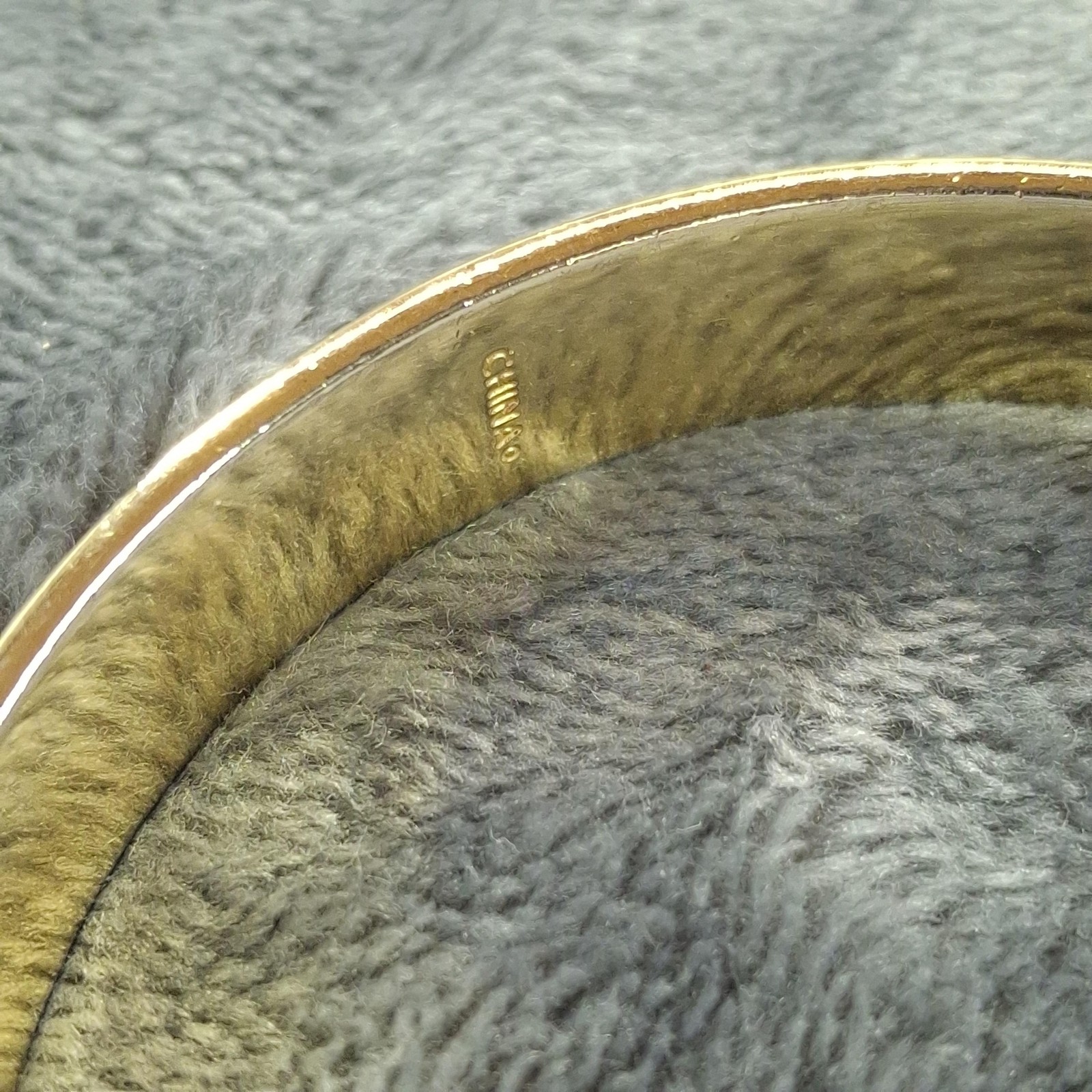 Coach Enamel Bangle Bracelet Gold Tone Multicolor Colorblock Slip On Signed
