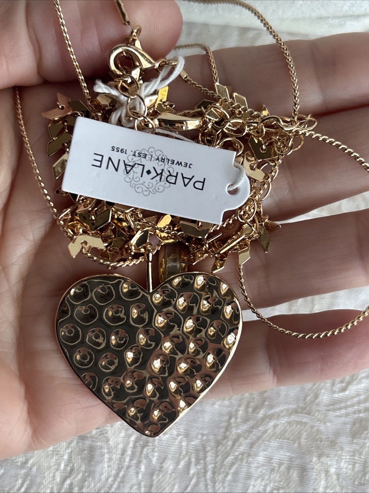 Park Lane Fairytale Double Tier Necklace 16” & 22” Gold Tone Heart & Francesca