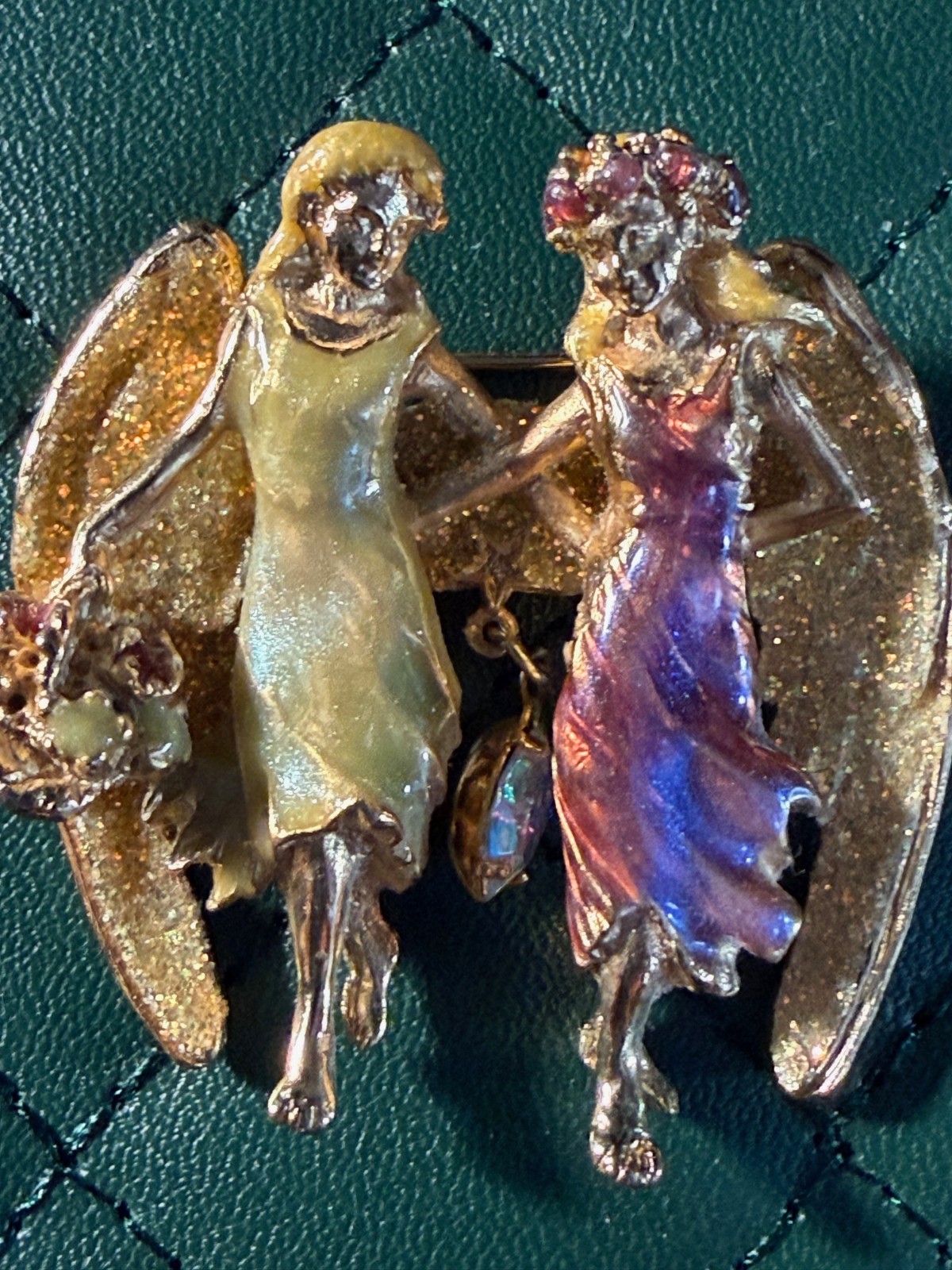 Kirks Folly Brooch – Vintage “Sister Angels” – Preowned, Excellent Condition