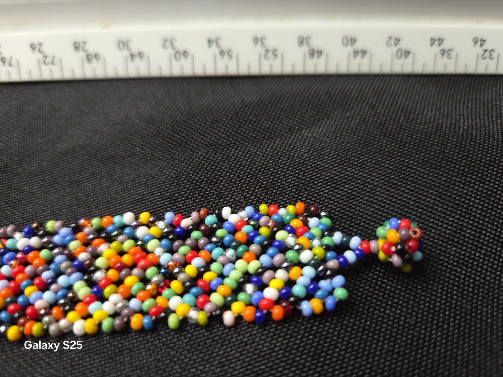 Multicolor Glass Seed Bead Beaded Bracelet Loop Closure Round Under 8 in