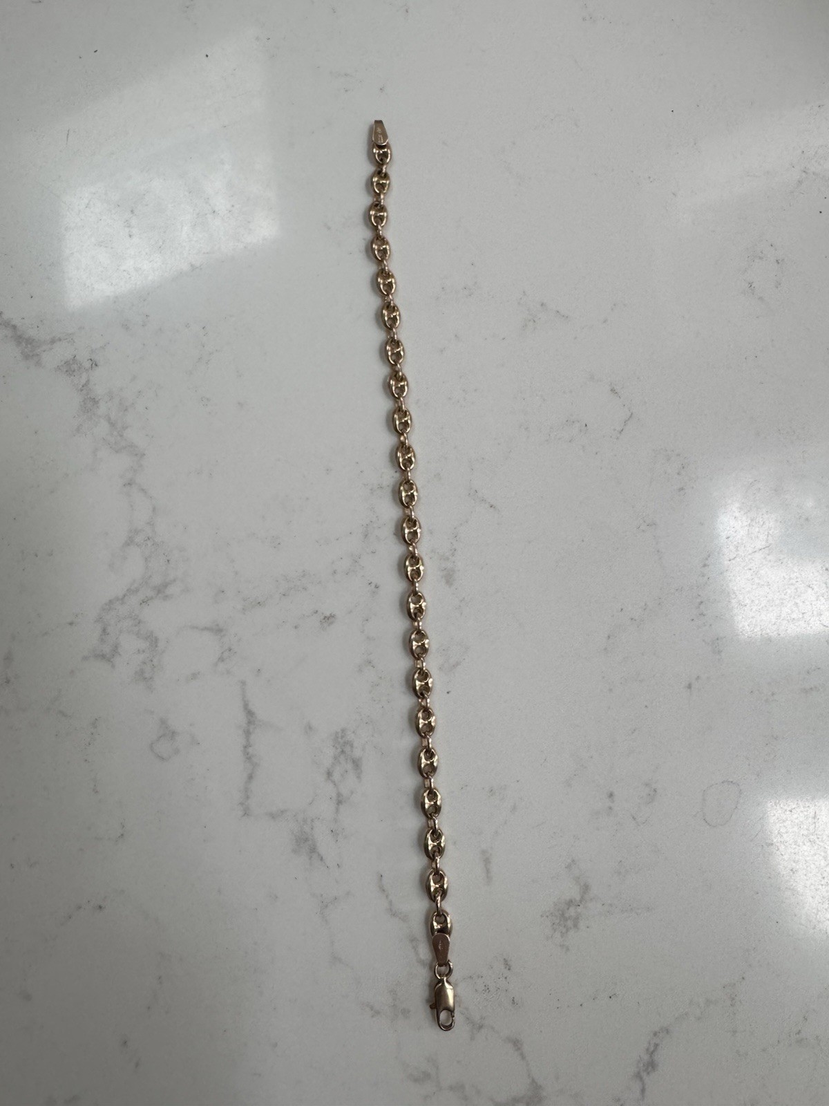 9k Vintage Mariner Bracelet -7.5 in