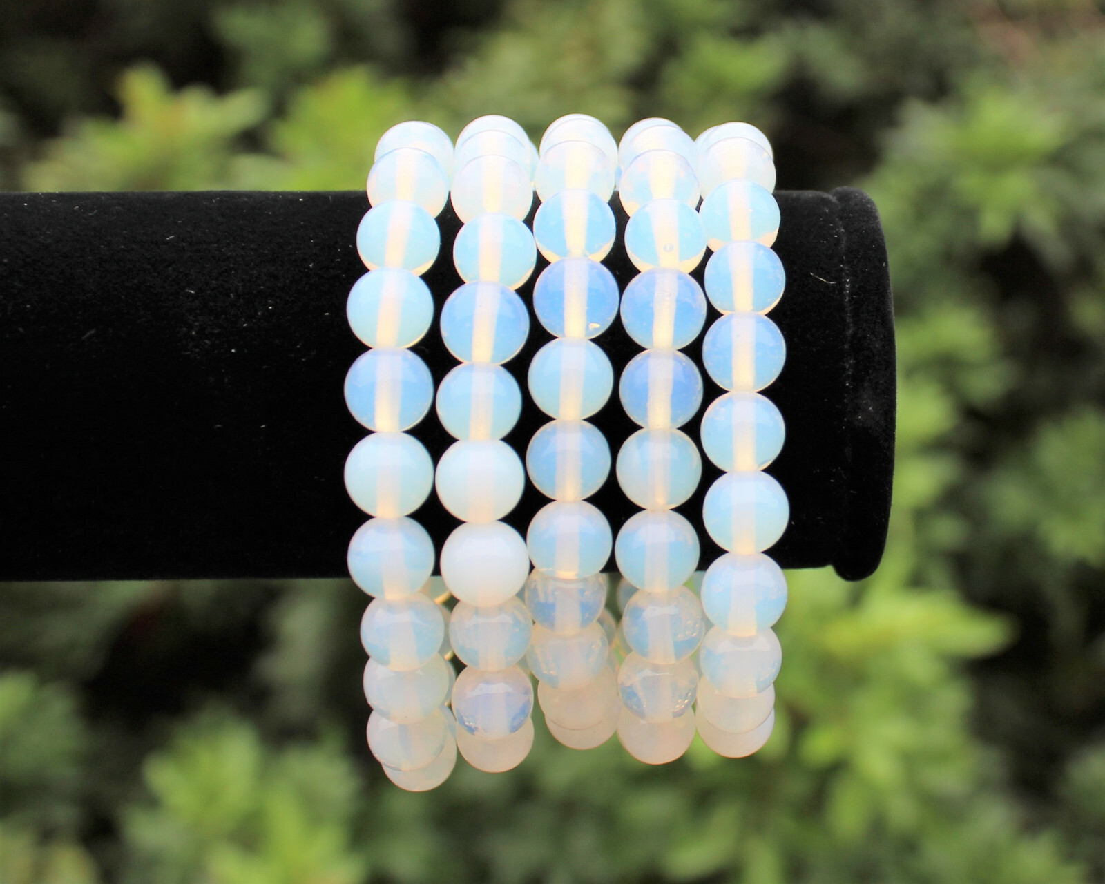 Opalite Bead Bracelet 8 mm Round Crystals (Natural Gemstone Stretch Bracelet)