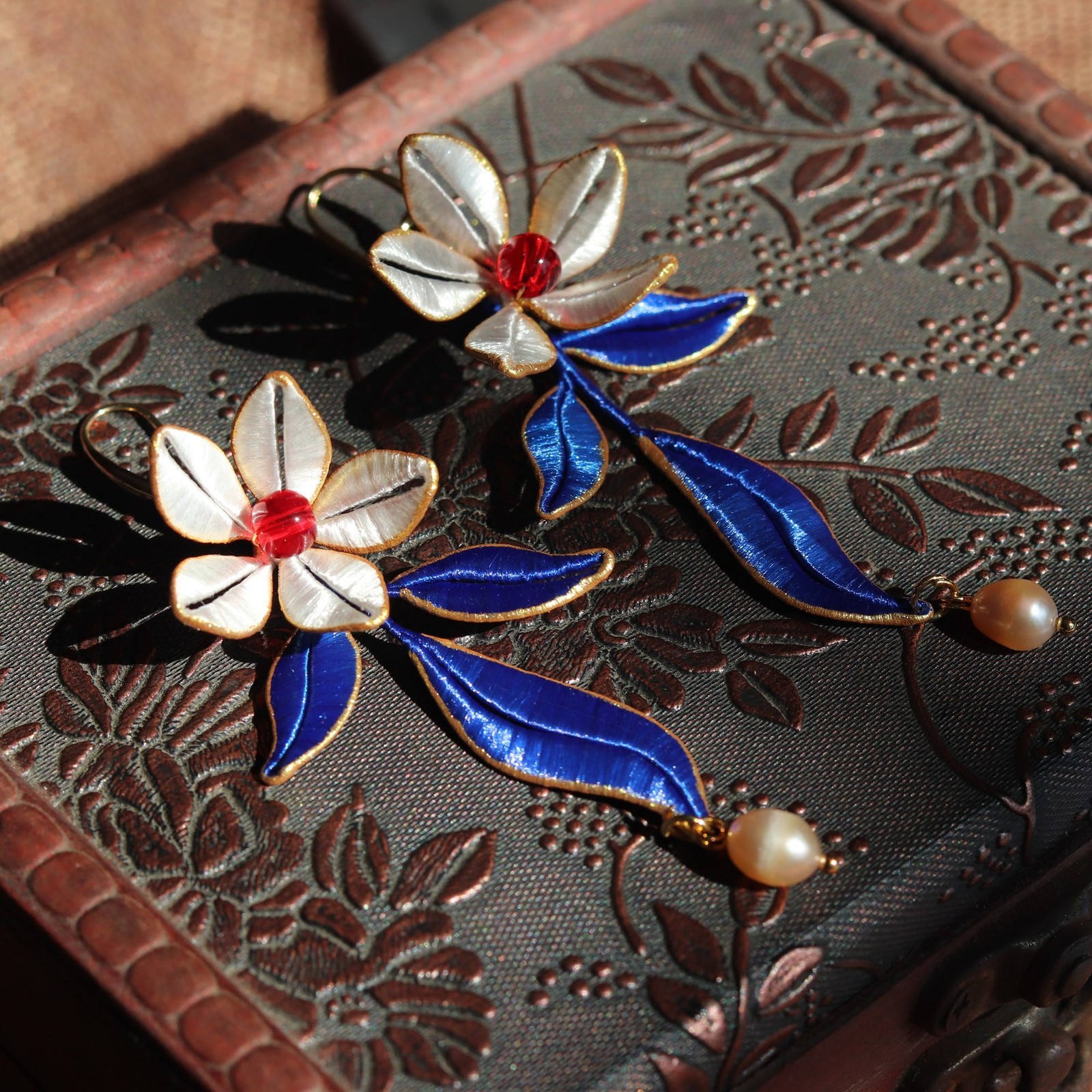 Chinese Style Floral Ear Hanging Vintage Hanfu Earrings for Women