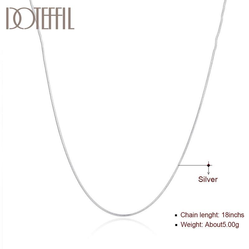 Doteffil 925 Sterling Silver 5/10pcs/lot 16/18/20/22/24/26/28/30 Inch 1.2mm Snak