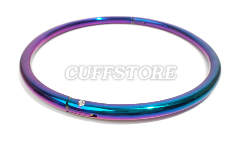15″ Aluminum Rainbow Eternity Collar Lightweight Locking Collar 8mm – CuffStore