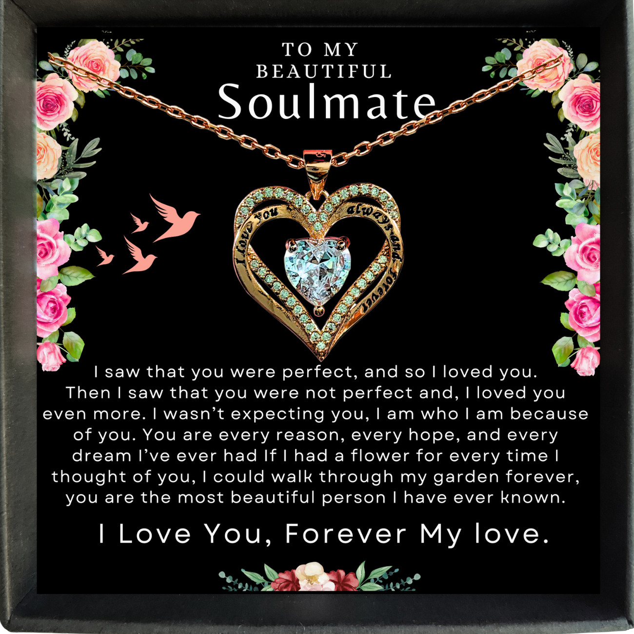To My Soulmate/Wife Necklace Gift for Valentine Fiancée/Girlfriend Gifts for Her