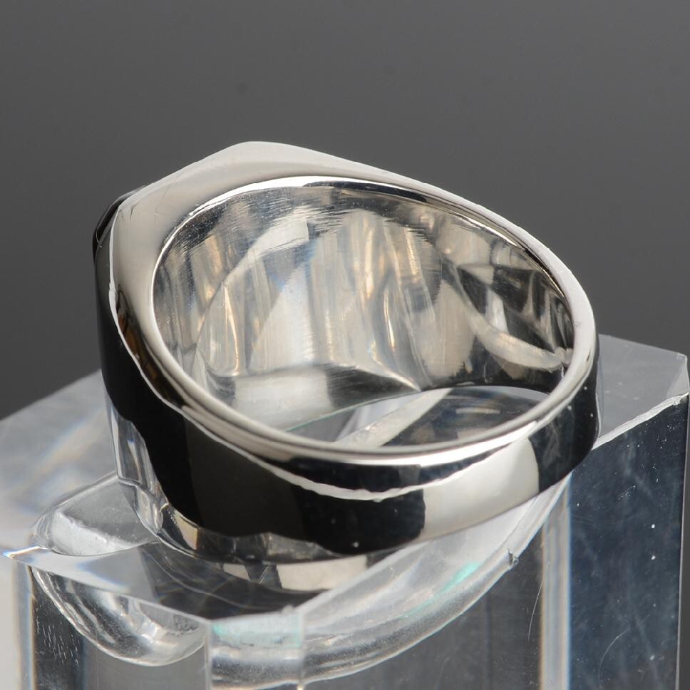 Mens Stainless Steel Silver Natural Tiger Eye Stone Ring Size 7-15 R32