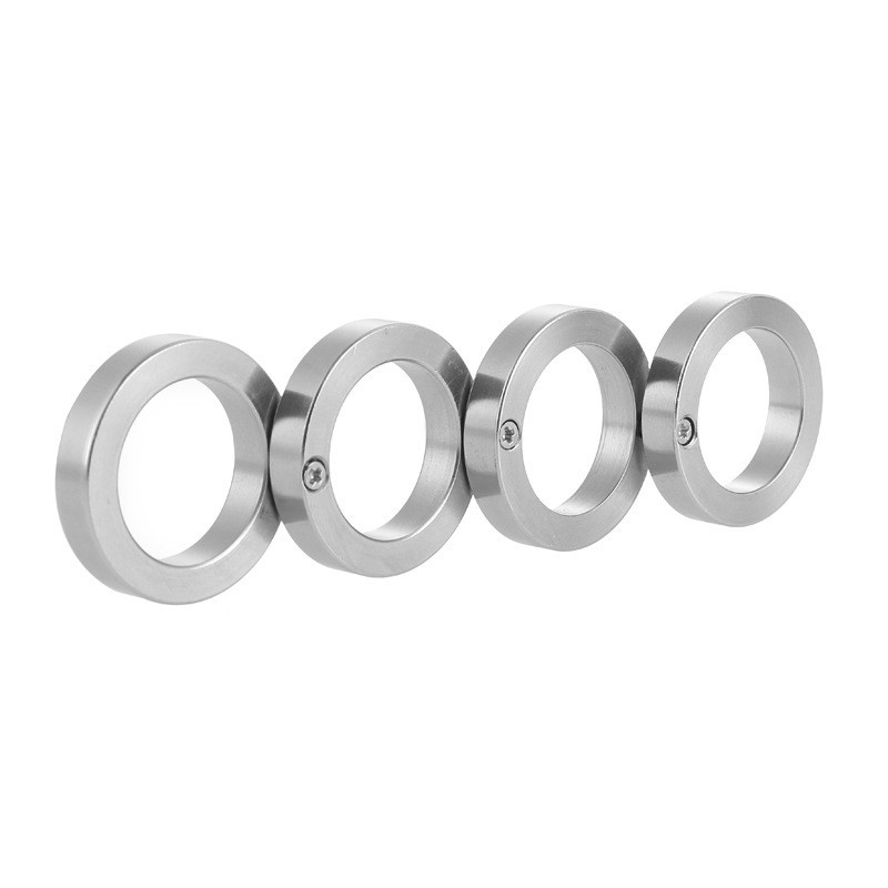 4Pc Stainless Steel Outdoor Rotatable Folding Ring Hiking Men＆Women Color Silver