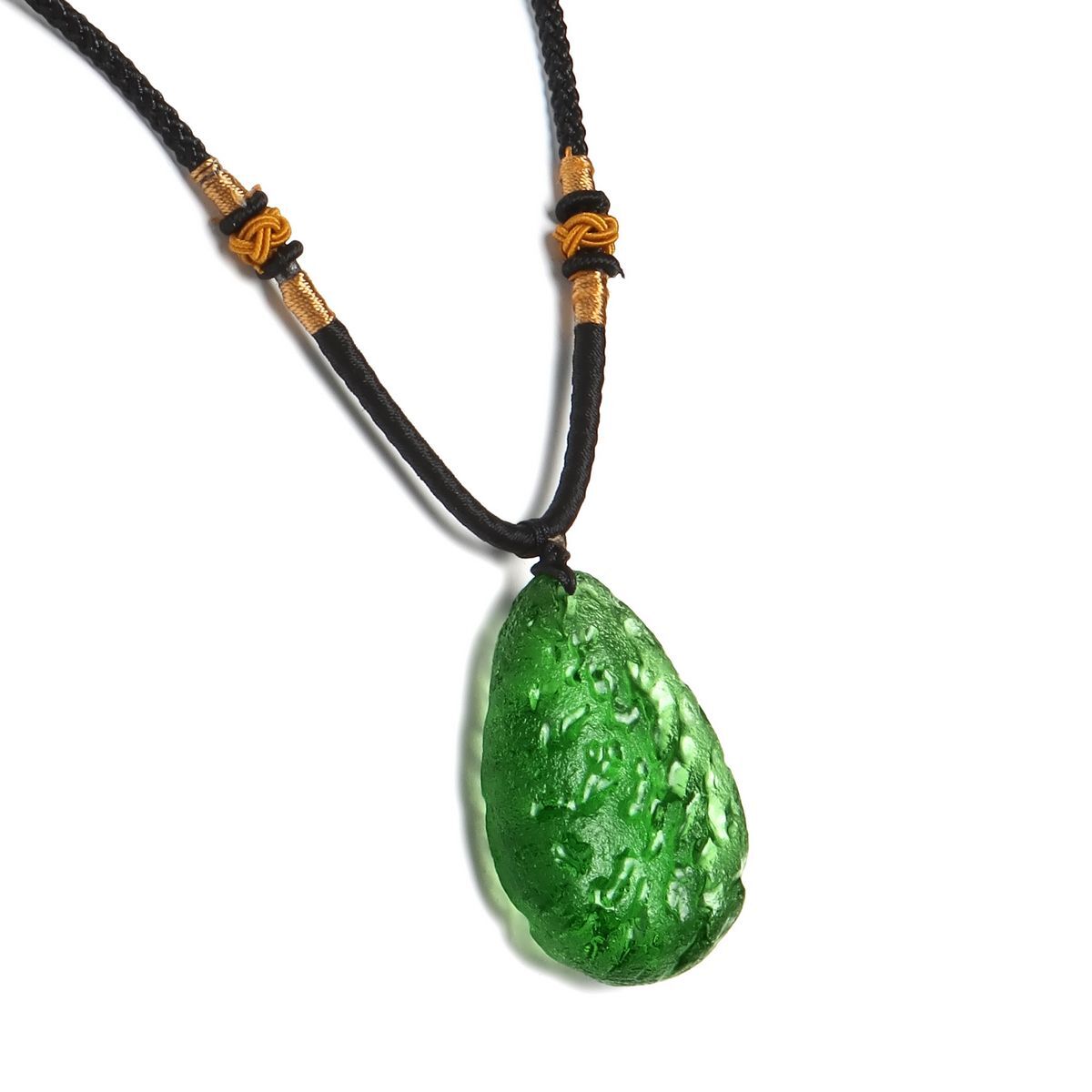 Green Natural Crystal Pendant Gem Moldavite Meteorite Impact Healing Necklace US