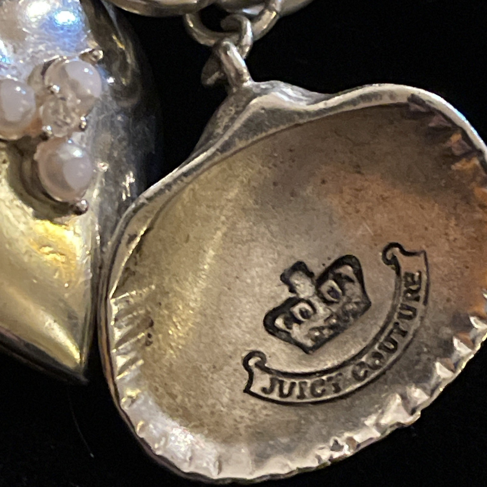 Vintage Juicy Couture Bracelet 10 Rare Charms Clock Shell Bird Locket Crown Bell