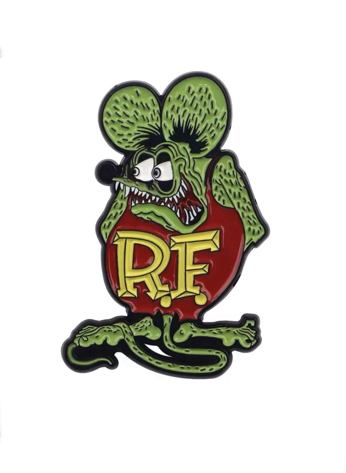 Rat Fink Hot Rod Style 1pc Pin Rubber Pin Backer Rat Fink Fun Pin Brooch Enamel