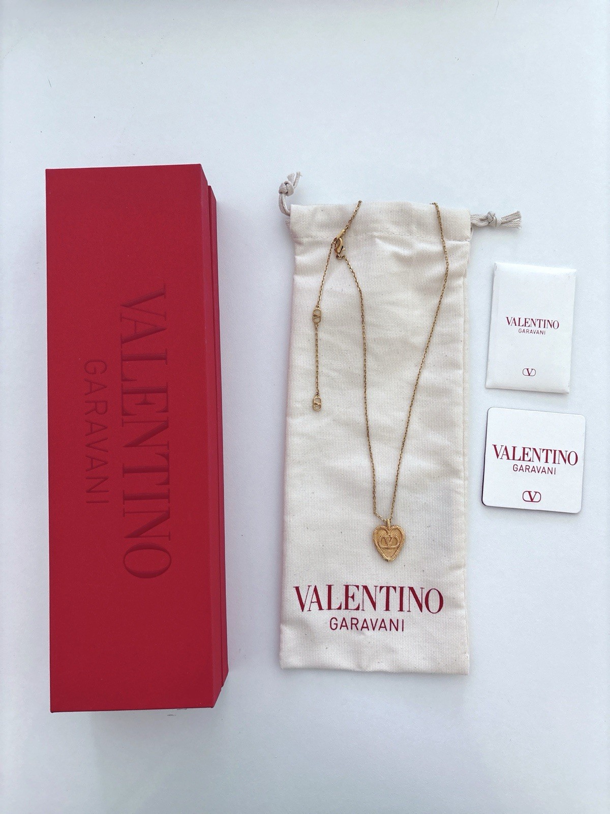 Valentino Fil Perdu Heart Pendant Necklace