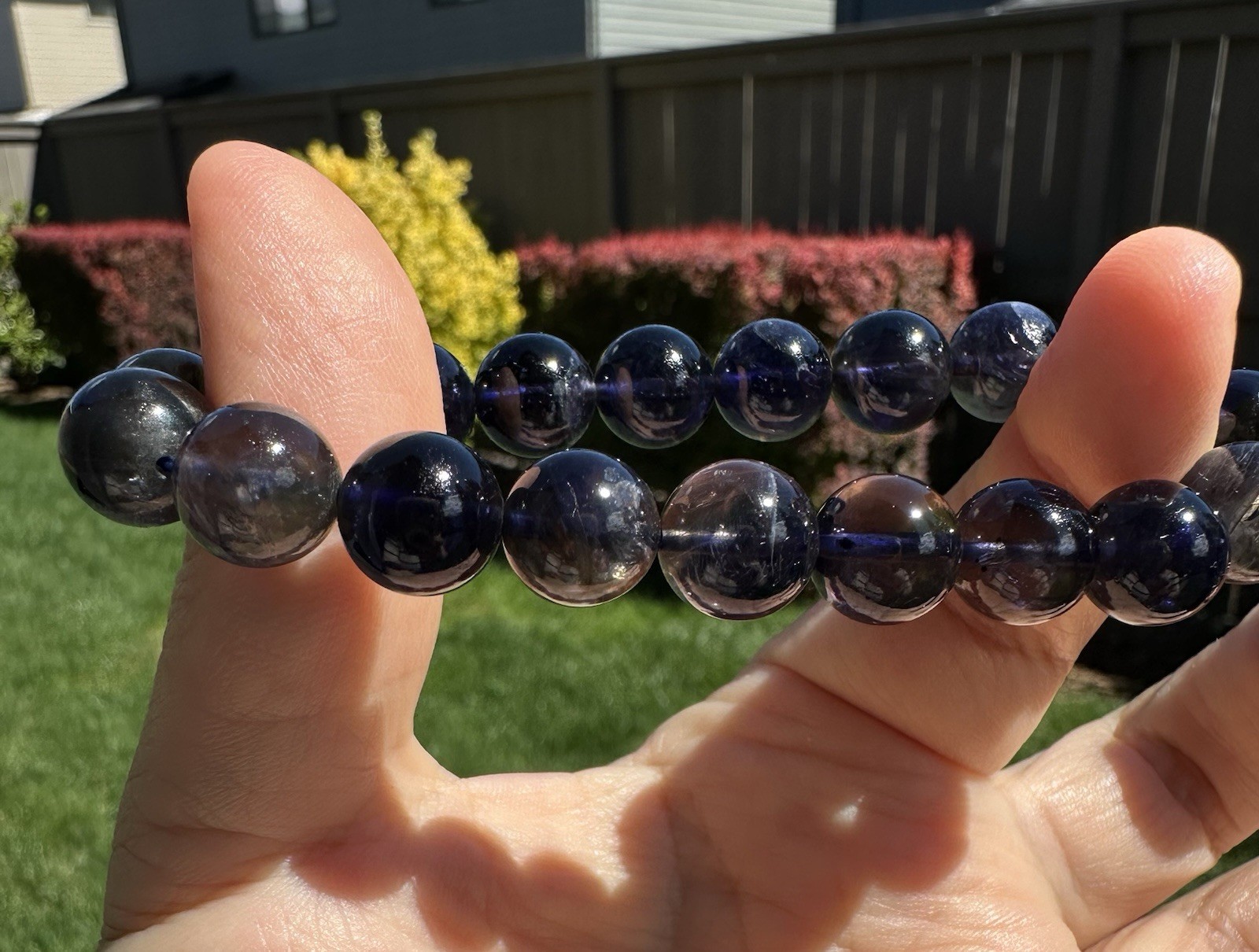10.5mm+ High Quality Iolite Crystal Bracelet