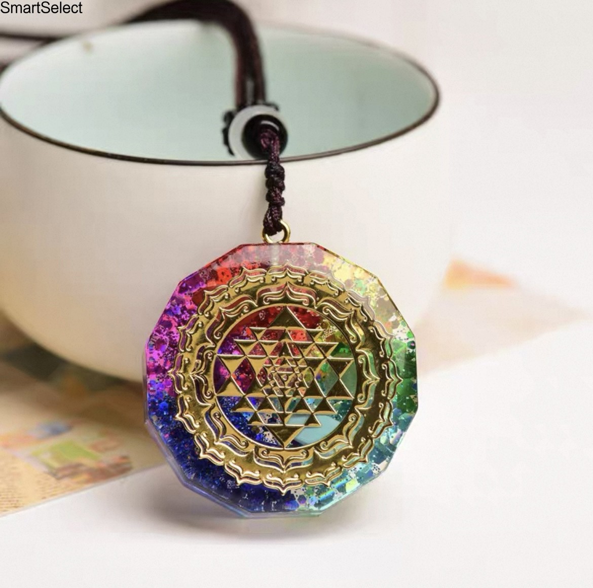 Natural Crystal Orgonite Pendant 7 Chakra Healing Talisman Necklace Women Men