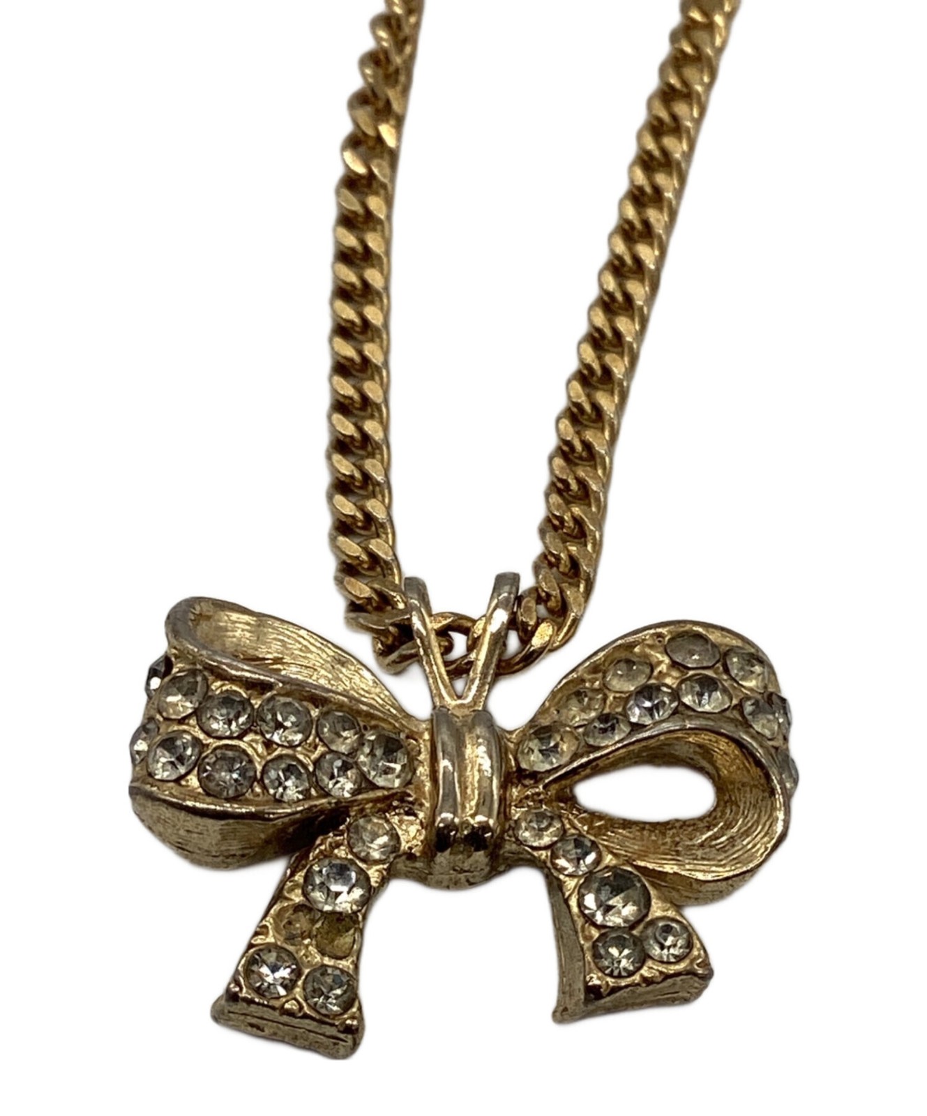 CHRISTIAN DIOR Necklace Ribbon Authentic From Japan