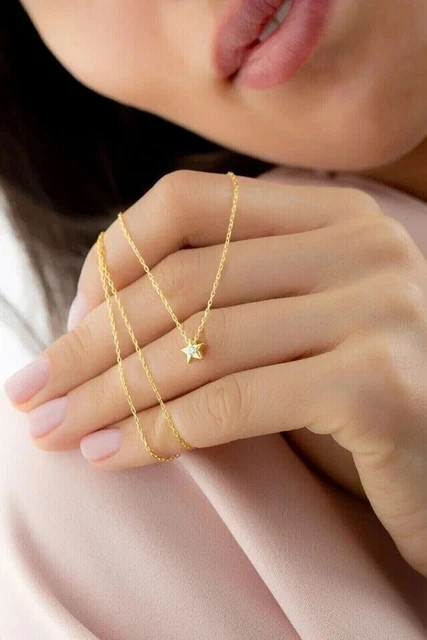 0.50Ct Round Cut Simulated Diamond Wedding Star Pendant 14K Yellow Gold Plated
