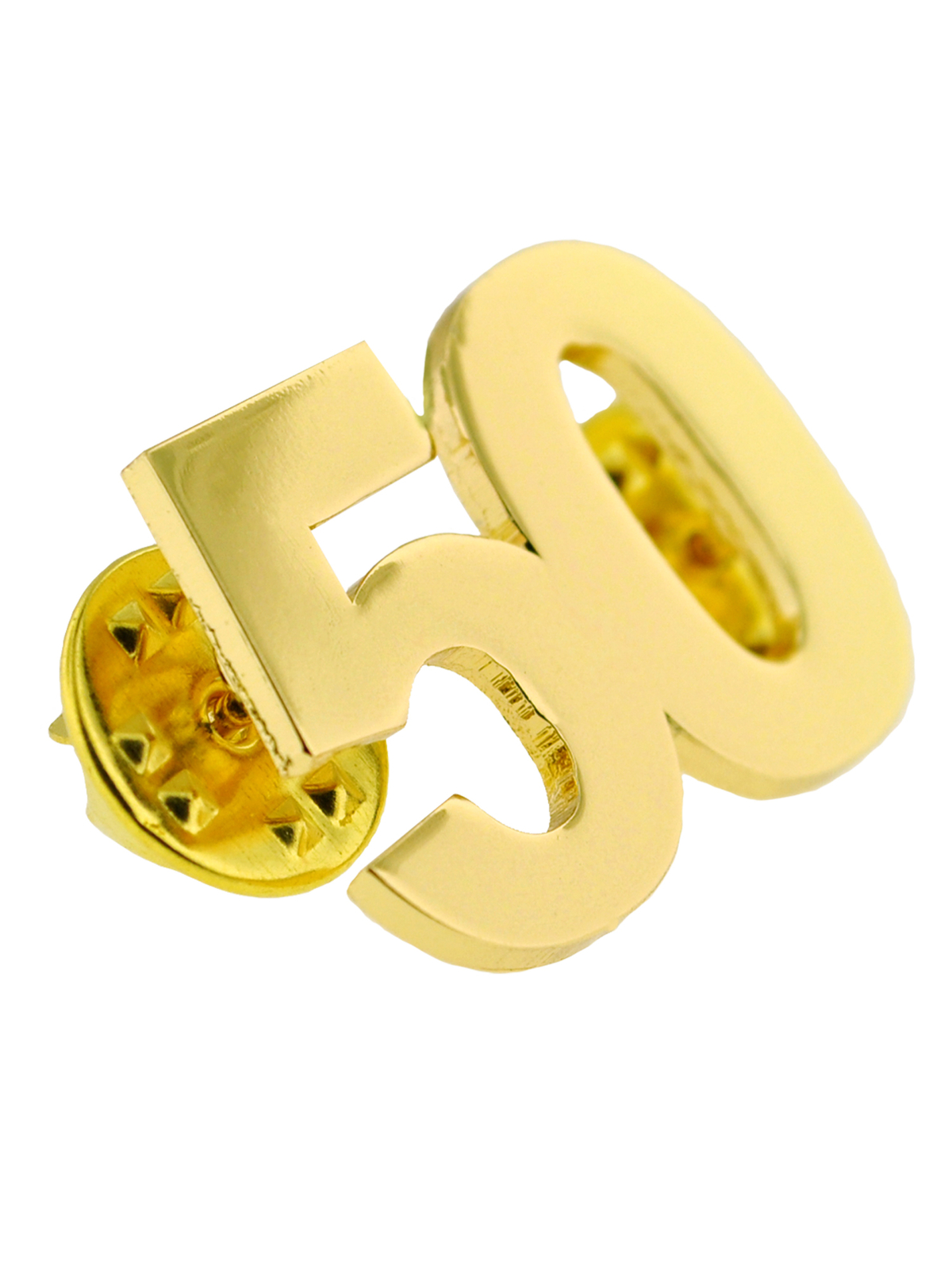 PinMart’s Number Fifty 50 Anniversary 50th Birthday Shiny Gold Lapel Pin