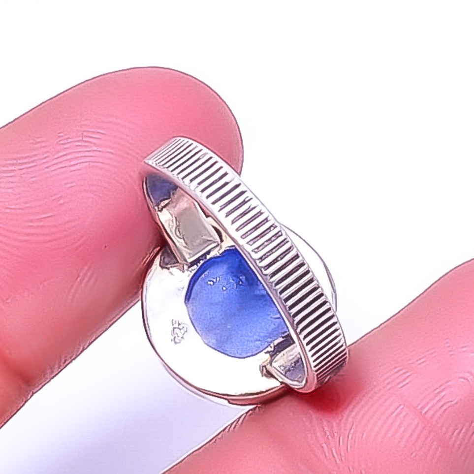 Kyanite – Nepal Handmade 925 Sterling Silver Jewelry Ring s.9 R1982-4