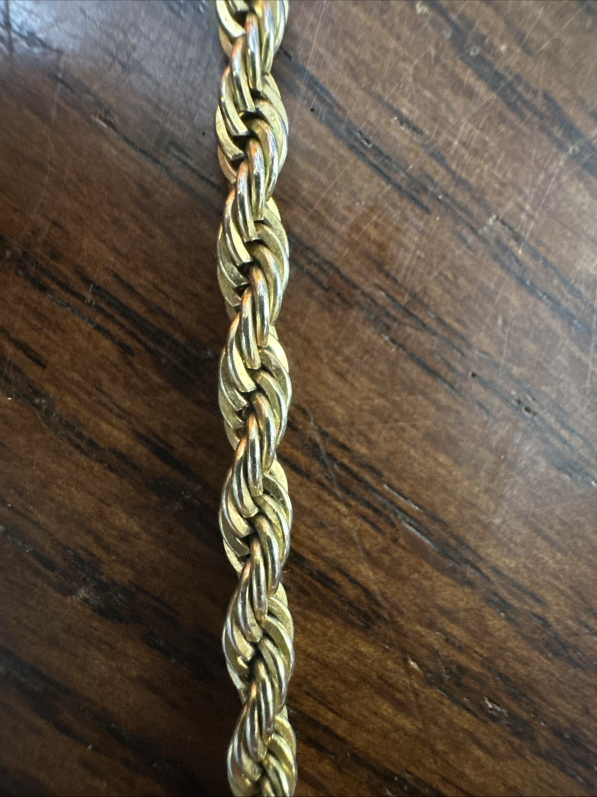 20 Inch Gold plated Rope Chain Necklace No Makers Mark Or Clasp (1)