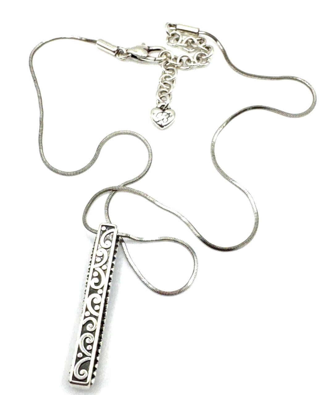 Brighton Spectrum Blue Ombre Crystals Rectangle Bar Silver Necklace 18″