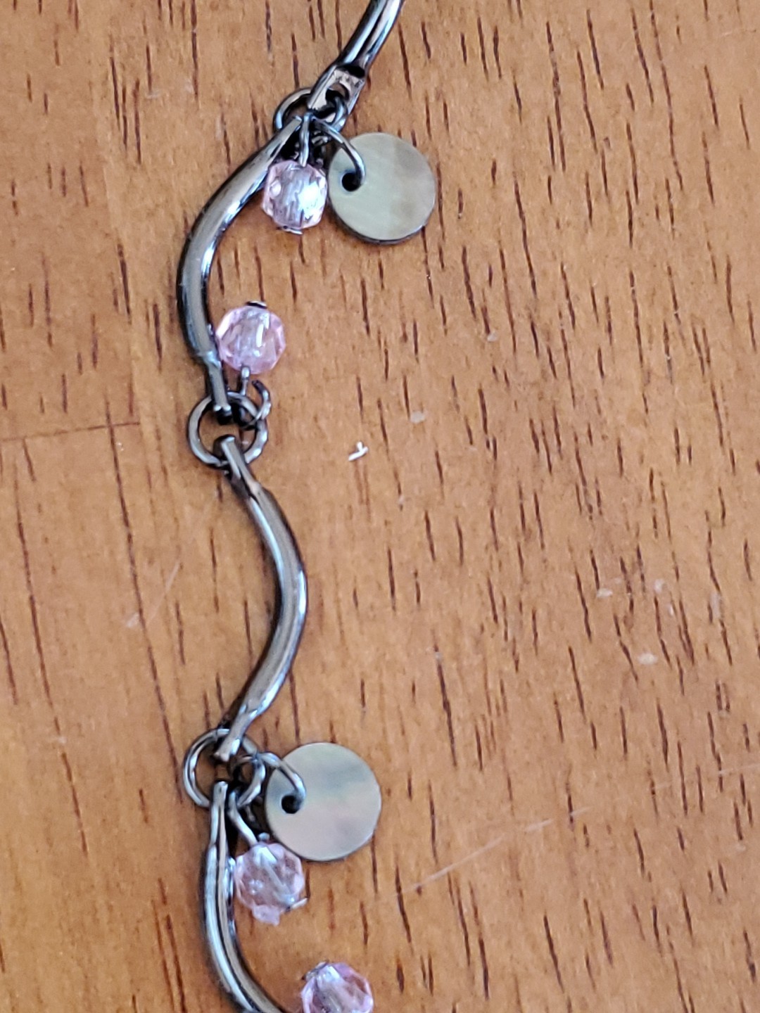 Vintage Anne Klein Rhinestone Necklace Gun Metal Tone 17 in