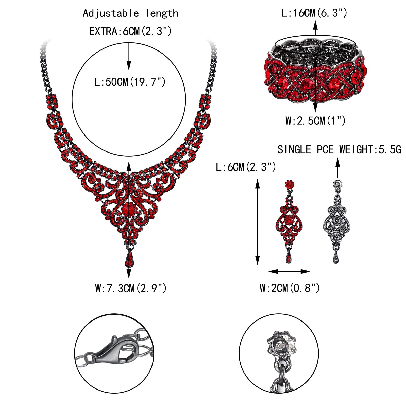 Austrian Crystal Wedding Chandelier Jewelry 1920s Costume Party Vase Necklace…
