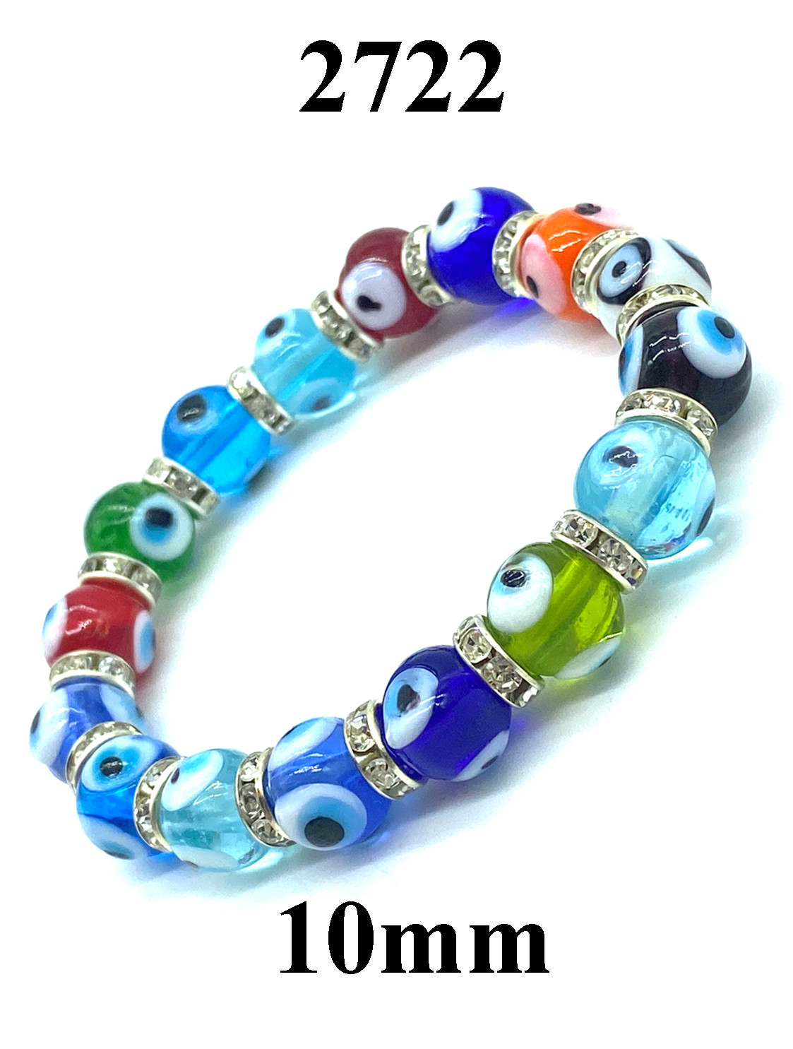 Evil Eye Stretch 10mm Beaded Bracelet