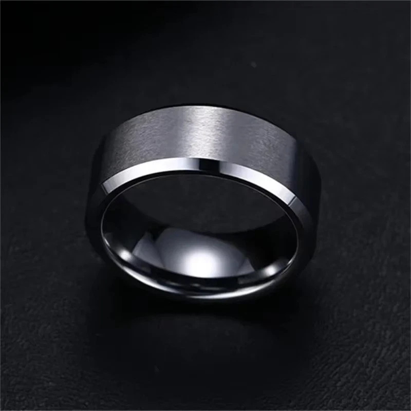 Titanium Stainless Steel 8Mm Brushed Finish Men Women Wedding Band Comfort Ring