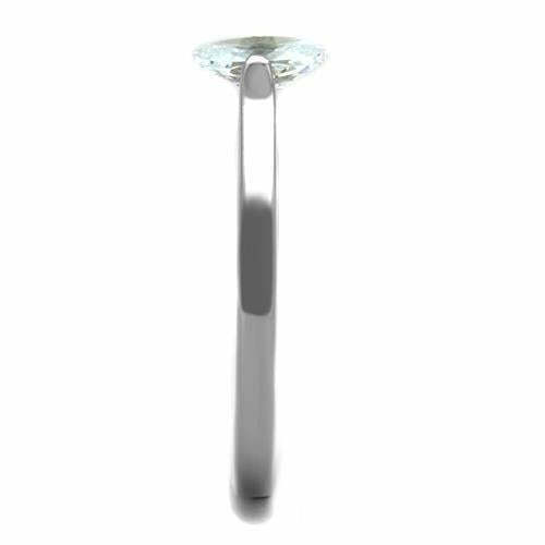 TK1762 – High polished (no plating) Stainless Steel Ring with AAA Grade CZ in
