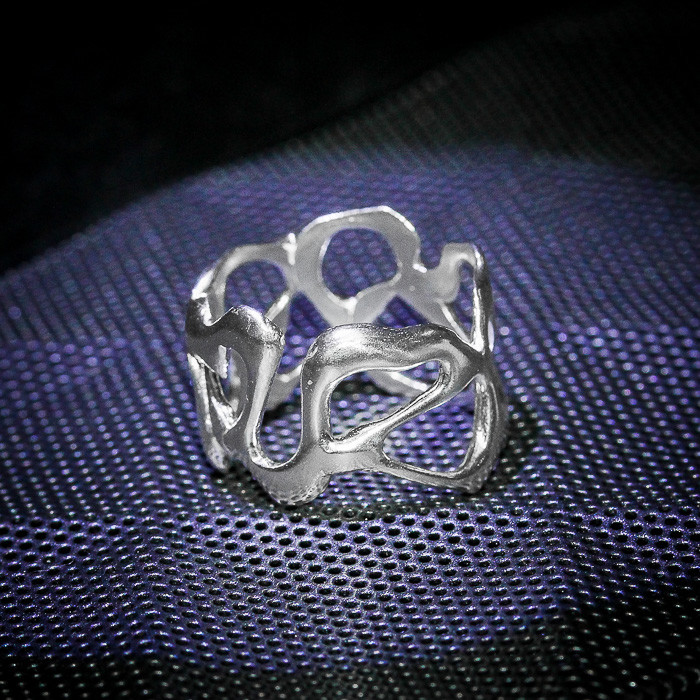 Not Enhanced 925 Sterling silver 925 Ring plating white and black From Thai