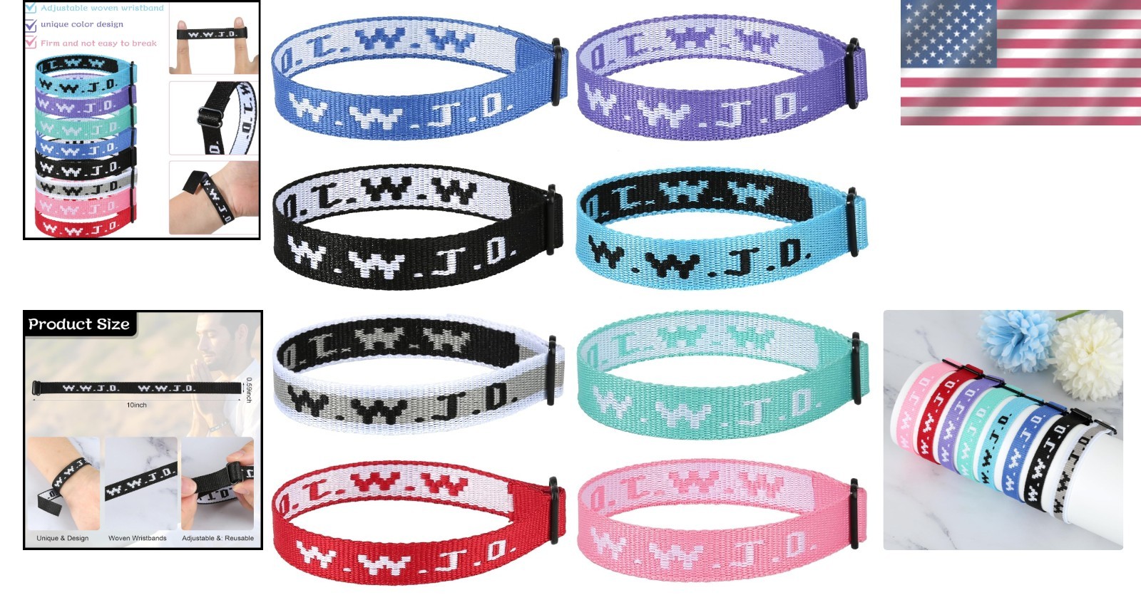WWJD Christian Bracelet Pack for Women Men, Christian Jesus Gifts Adjustable …