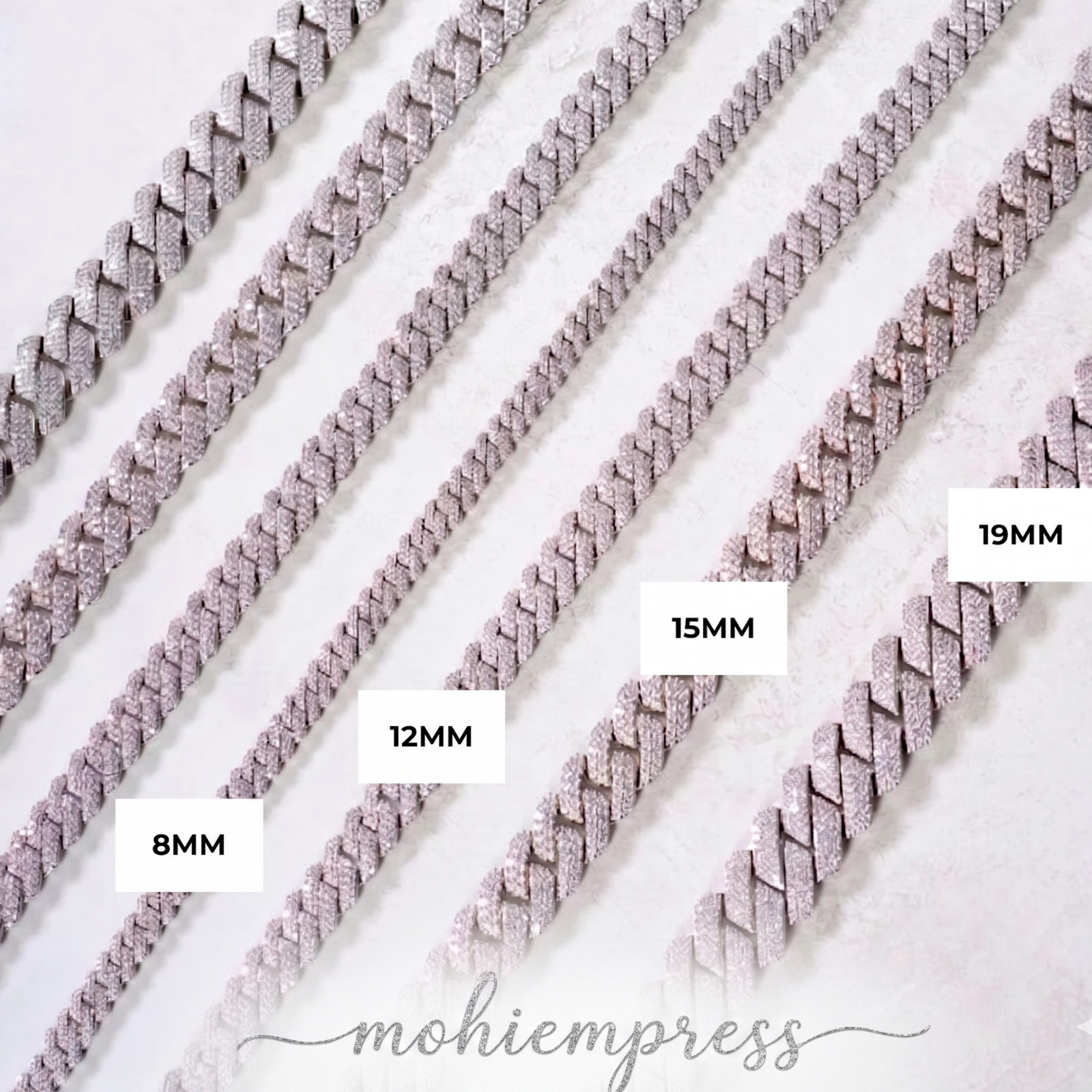 925 Sterling Silver Cubic Zirconia Cuban Link Chain, CZ Jewelry