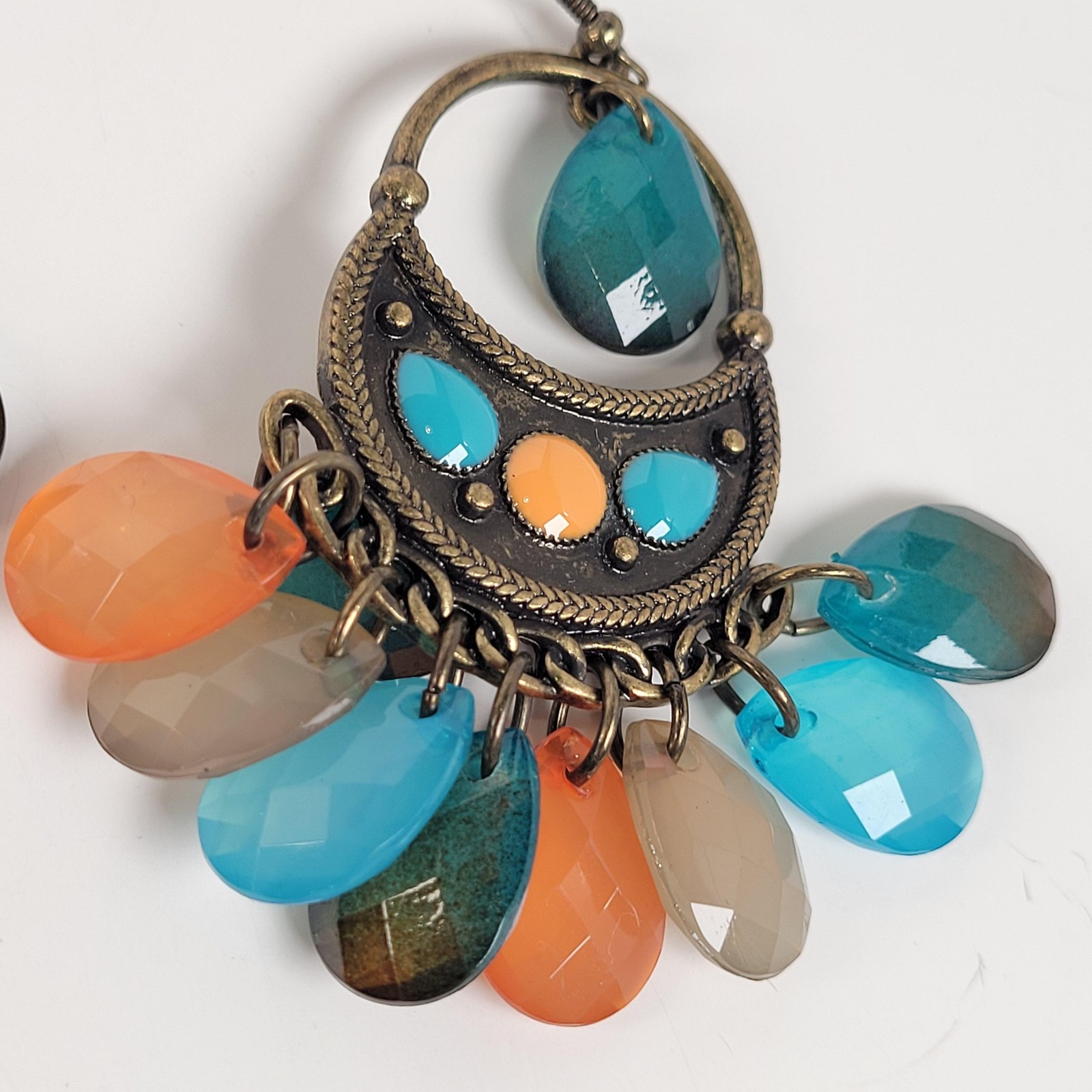 Boho Multicolor Acrylic Chandelier Earrings Teardrop Dangle Statement Jewelry