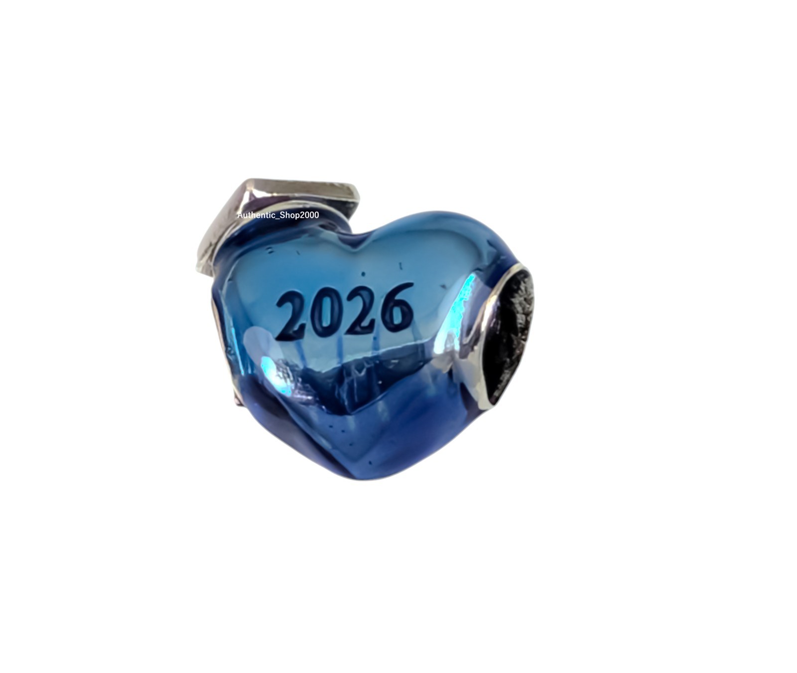 NEW 100% Authentic PANDORA 925 Blue 2026 Graduation Cap Heart Charm 794635C02