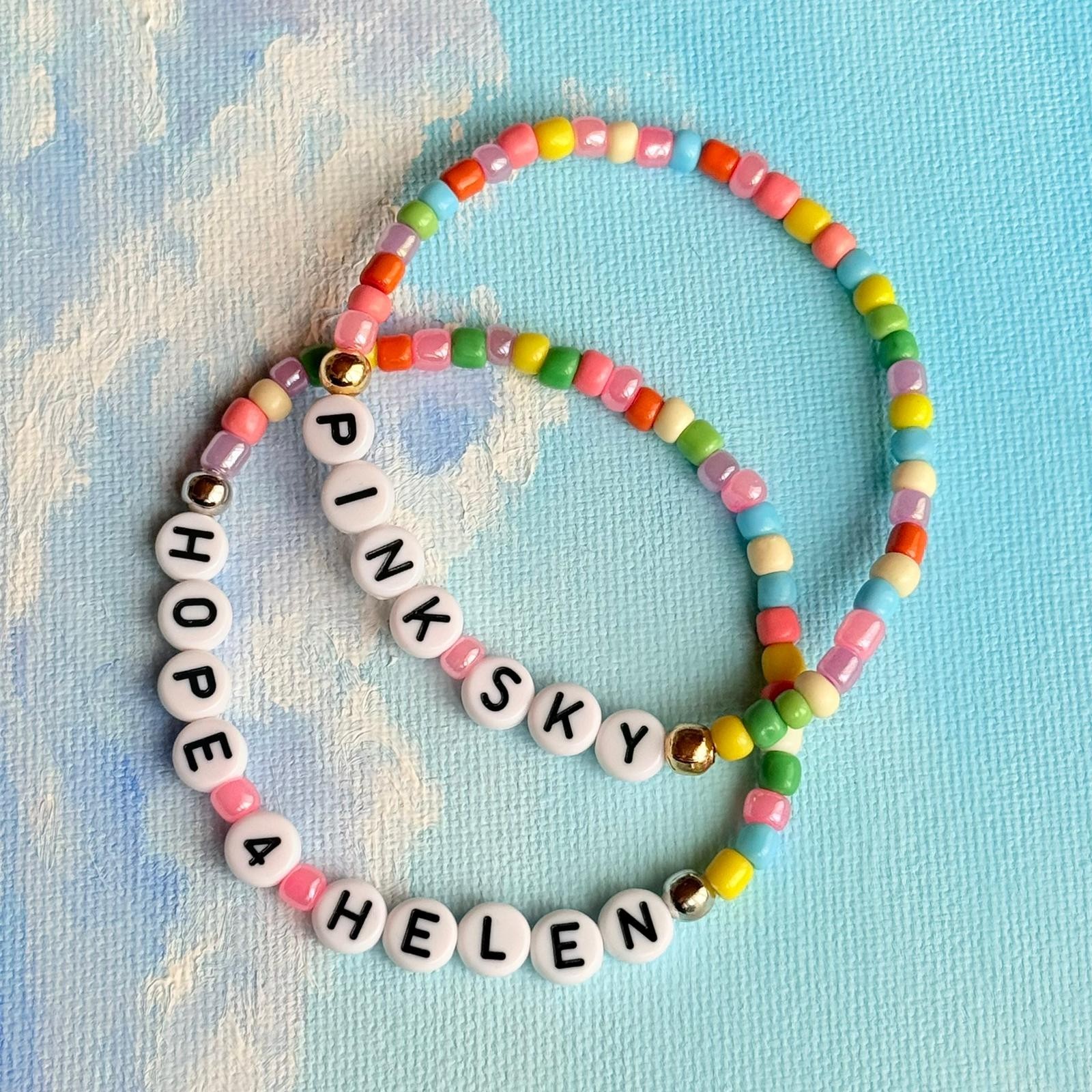Custom Glass Bead Bracelet , Personalized Name Bracelet , Handmade Jewelry