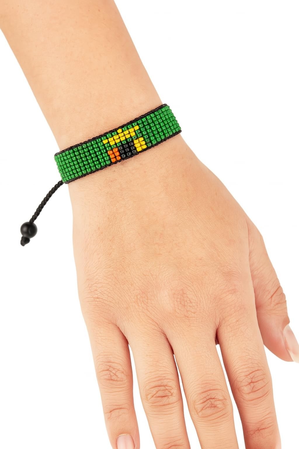 Zambia Flag Bracelet: Handmade Bracelet,Adjustable Beaded Boho-Style Rope Ban…