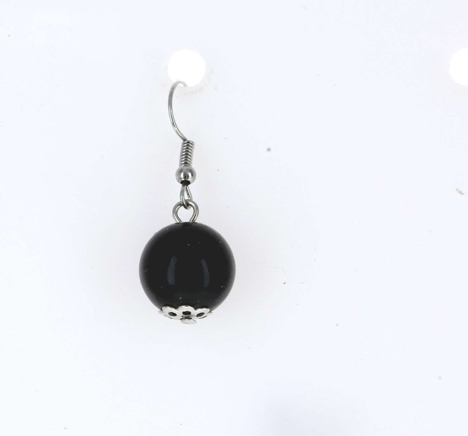 Black Chunky Bead Statement Necklace Faux Pearl Acrylic 19-22 Inch Earring Set