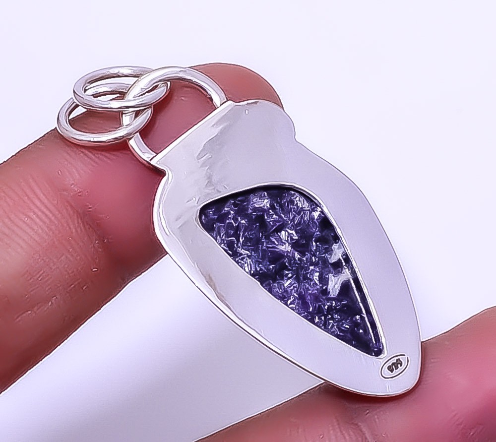 Purple Lepidolite – San Diego Gemstone 925 Sterling Silver Pendant 1.95″ A323