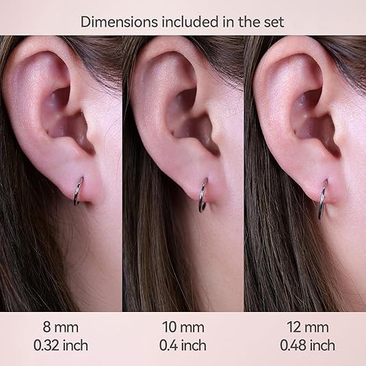 G23 Titanium Slim Huggie Hoop Earrings, Hypoallergenic F136 Implant Grade Pure T
