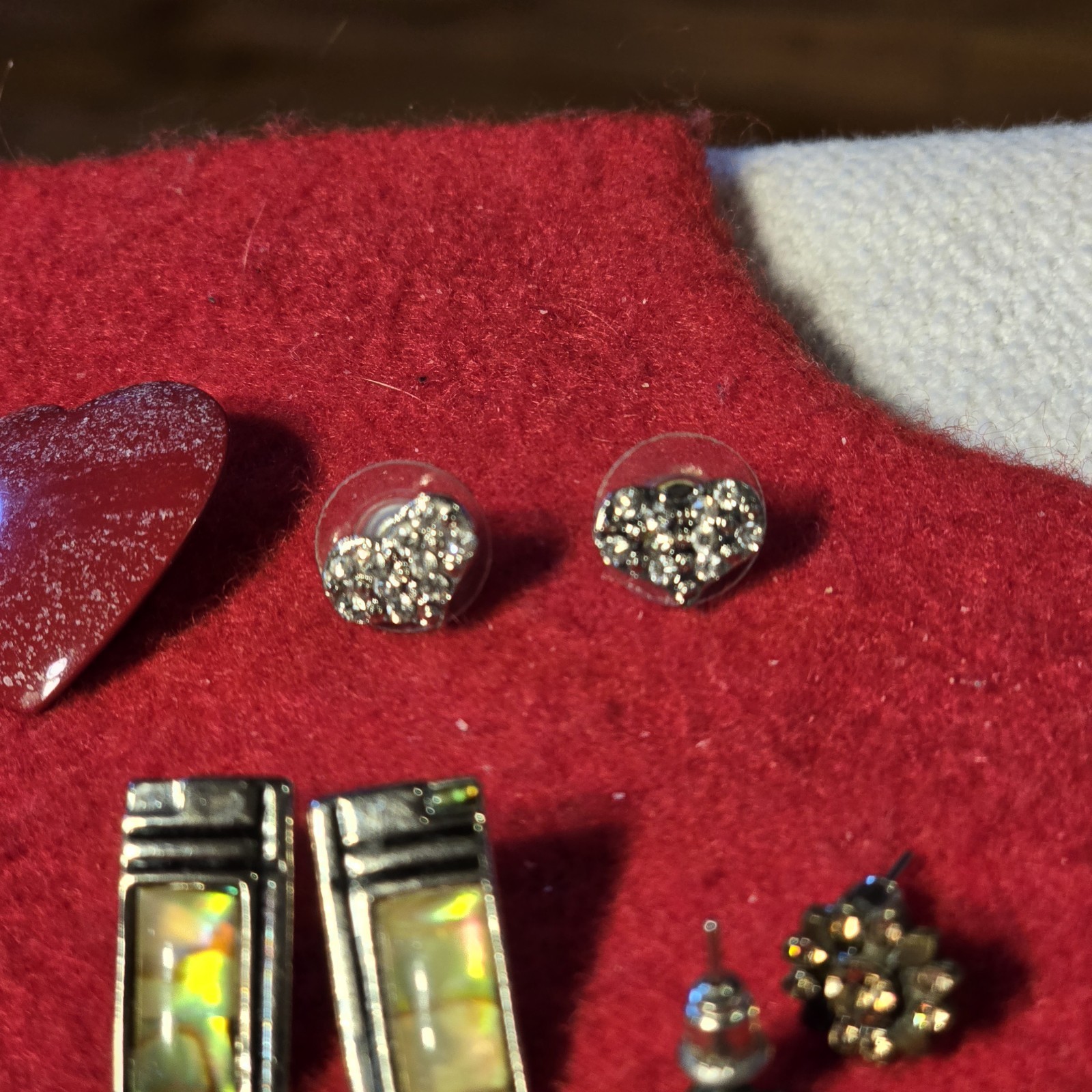 Lot of 8 Pair Stud Earrings Hearts Butterflies Rhinestone Spiral Mixed Styles