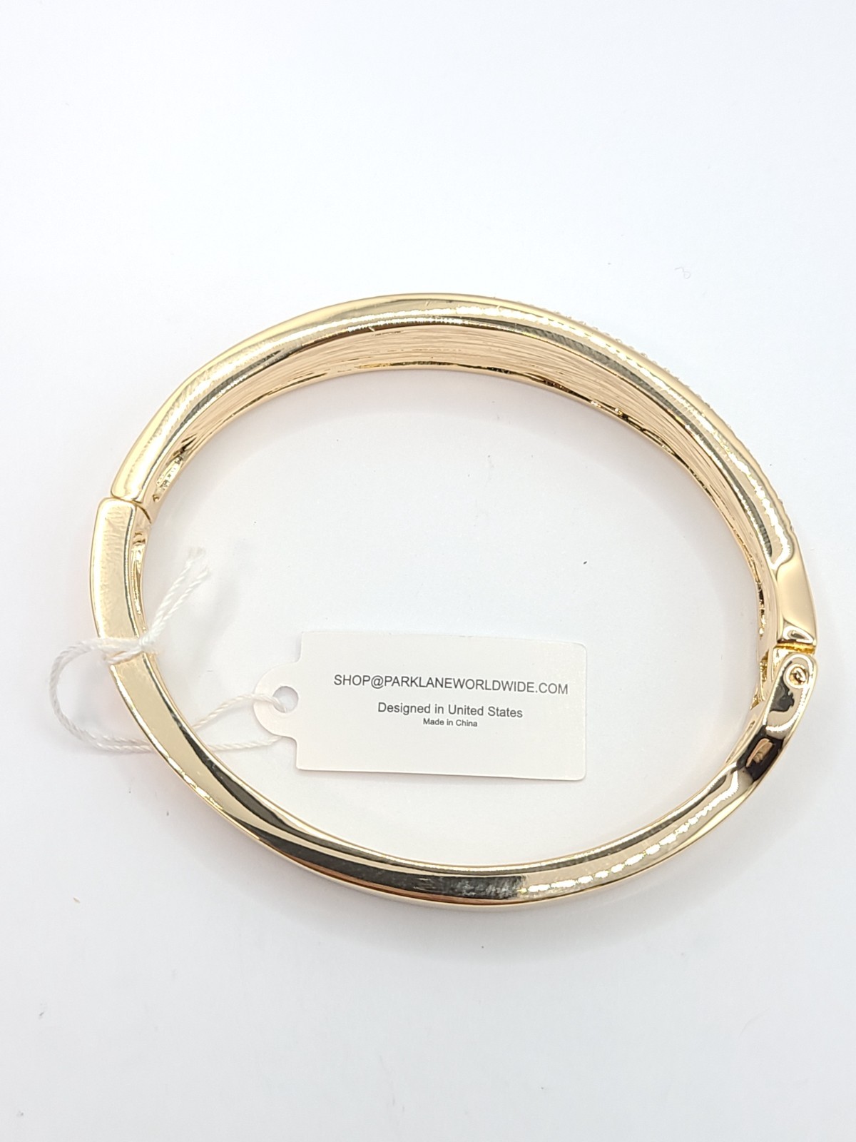 Park Lane Open Hinge Purple/Clear Pave Crystal Gold-tone Bracelet