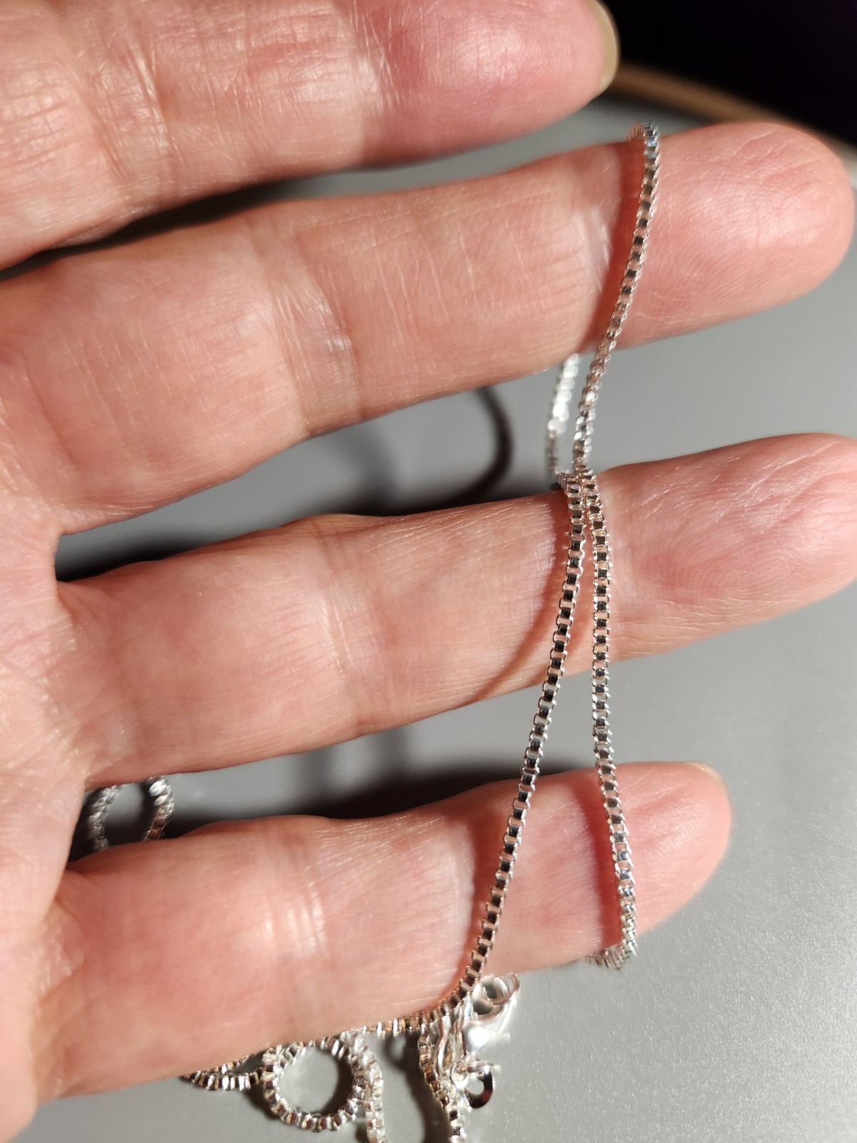 1.2mm 18in Box Chain Necklace in 925 Sterling silver